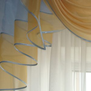 Ламбрекен Lumelle Асиметрія карниз 200см блакитний з пісочним (72_8_2м)