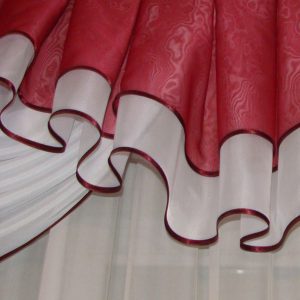 Ламбрекен Lumelle Прибій карниз 200см бордовий з білим (75_8_2м)