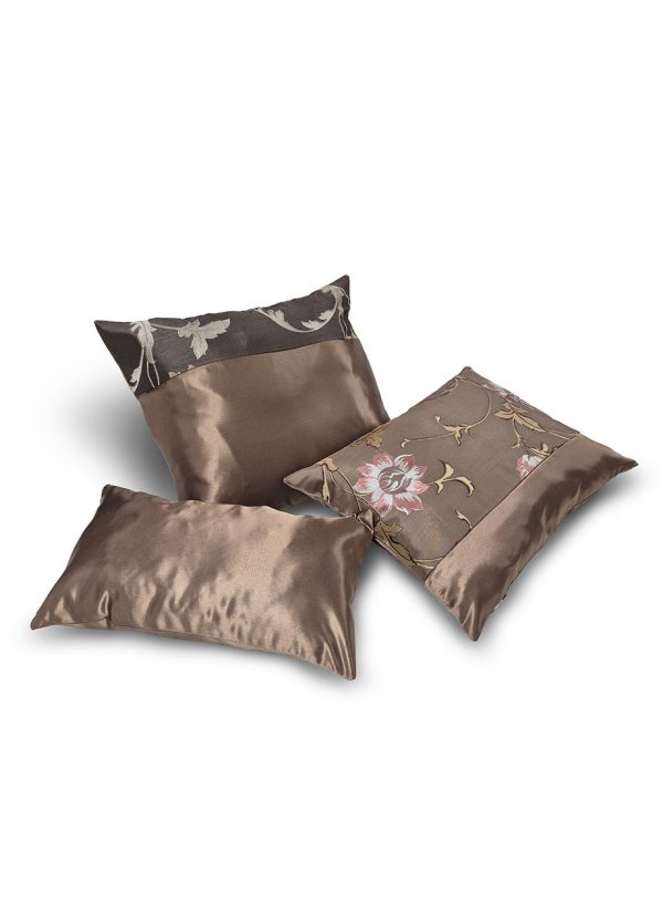 Комплект декоративних подушок Lumelle Flowers  44х34см 1шт, 42х37см 1шт, 40х23см 1шт, шоколадний (п_0795)