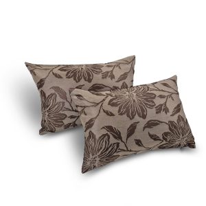 Комплект декоративних подушок Lumelle Flowers 50×33 см, 2 шт, коричнево-бежевий(п_0799)
