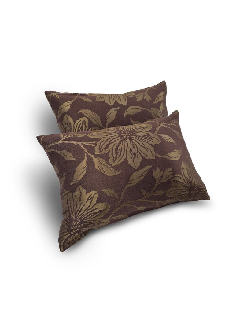 Комплект декоративних подушок Lumelle Flowers 50×33 см, 2 шт, коричнево-бежевий(п_0799)