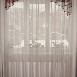 Ламбрекен Lumelle Дуга карниз 150см червоний з сірим (4_5_1,5м)