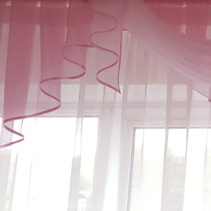 Ламбрекен Lumelle Дуга карниз 150см рожевий з білим (4_8_1,5м)