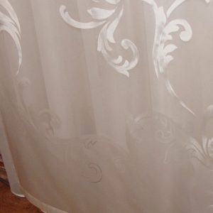 Ламбрекен зі шторами Lumelle Асиметрія Органза карниз 300см Бордовий з молочним (40_1_3м)