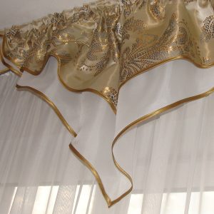 Ламбрекен Lumelle Куточки Мозаїка карниз 250см оливковий з коричневим (10у)
