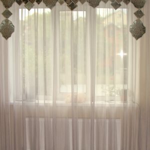 Жорсткий ламбрекен Lumelle Damask «Коронки», 2 м, зелений (5_4ж)