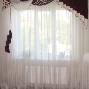Жорсткий ламбрекен Lumelle Вензель 3м Бордовий атлас (9_2ж)
