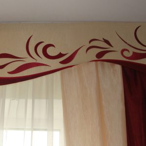 Жорсткий ламбрекен з шторою Lumelle Гілочка 250см бордовий (9_7ж)