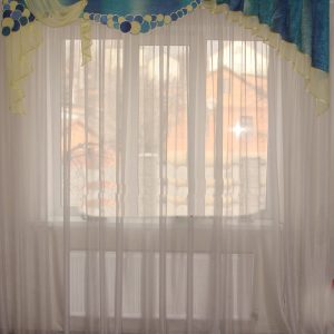 Жорсткий ламбрекен Lumelle Смайл 2м синій з жовтим (30_1ж)