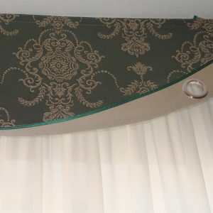 Жорсткий ламбрекен зі шторами Lumelle Люкс 250см зелений з молочним (43ж)