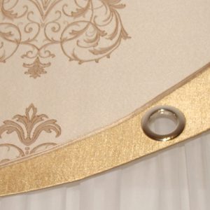 Жорсткий ламбрекен зі шторою Lumelle Damask Корона 3м Золотистий з молочним (48ж)
