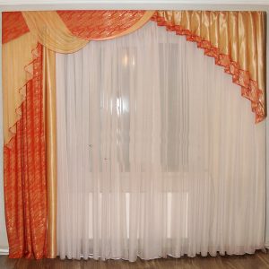 Жорсткий ламбрекен Lumelle Style карниз 300см теракотовий з абрикосовим (47ж)