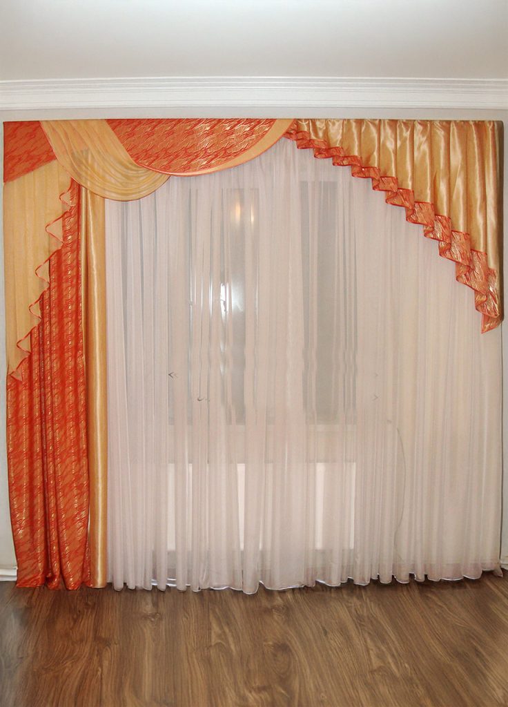 Жорсткий ламбрекен Lumelle Style карниз 300см теракотовий з абрикосовим (47ж)