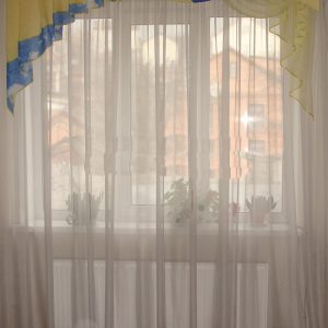 Жорсткий ламбрекен Lumelle Стайл 2м синій з жовтим (49_1ж)