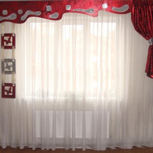 Жорсткий ламбрекен Lumelle Веселі картинки Метелики 3м червоний з чорним (51ж)
