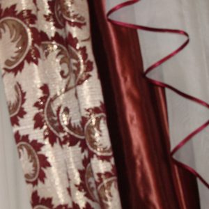 Жорсткий ламбрекен зі шторою Lumelle Стайл 3м золотий з бордовим (71_2ж)