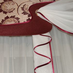 Жорсткий ламбрекен зі шторою Lumelle Стайл 3м золотий з бордовим (71_2ж)