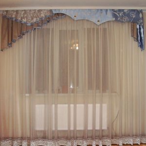 Жорсткий ламбрекен Lumelle Атлас 250см блакитний з сірим (103ж)