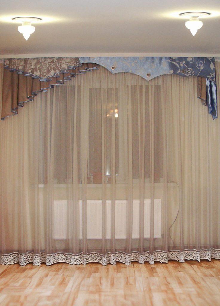 Жорсткий ламбрекен Lumelle Атлас 250см блакитний з сірим (103ж)