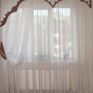 Жорсткий ламбрекен з шторкою Lumelle Elements 250см коричневий з молочним (110ж)