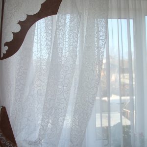 Жорсткий ламбрекен з шторкою Lumelle Elements 250см коричневий з молочним (110ж)