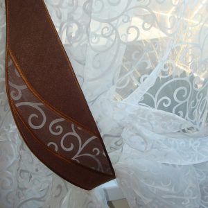 Жорсткий ламбрекен з шторкою Lumelle Elements 250см коричневий з молочним (110ж)