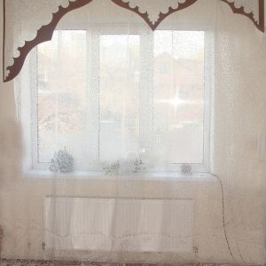 Жорсткий ламбрекен з шторкою Lumelle Elements 250см коричневий з молочним (110ж)