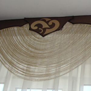 Жорсткий ламбрекен з нитками Lumelle Ажур 2м коричневий (115ж)
