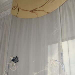 Жорсткий ламбрекен Lumelle Каскад 180см синій з жовтим (121_2ж)