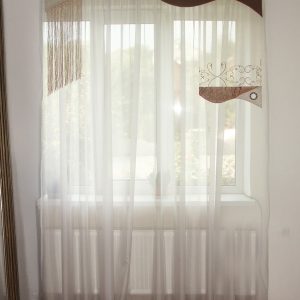 Жорсткий ламбрекен Lumelle Каскад 150см коричневий із золотом (122_1ж)
