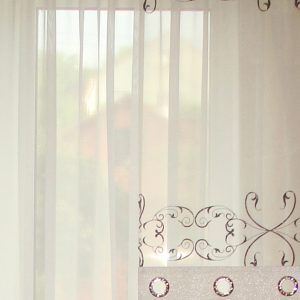 Жорсткий ламбрекен Lumelle Каскад 150см чорний зі сріблом (122_2ж)