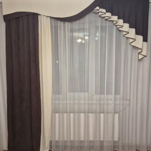 Жорсткий ламбрекен Lumelle Lux 250см з шторою,  шоколадний з молочним (1_3ж)