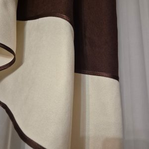 Жорсткий ламбрекен Lumelle Lux 250см з шторою,  шоколадний з молочним (1_3ж)