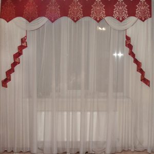 Жорсткий ламбрекен Lumelle Damask 250см Бордовий (140_1ж)