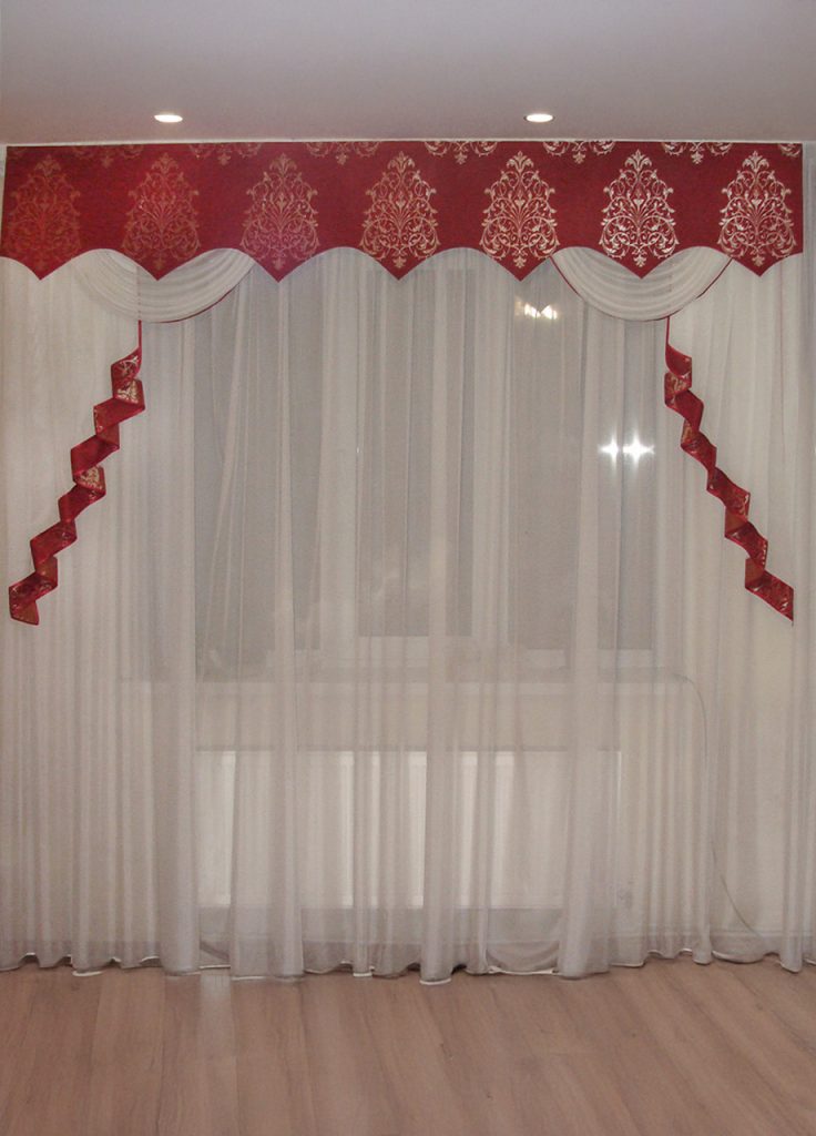 Жорсткий ламбрекен Lumelle Damask 250см Бордовий (140_1ж)
