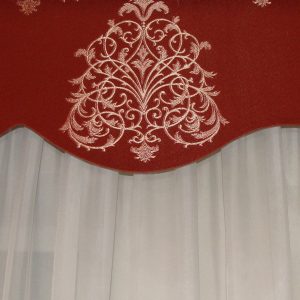 Жорсткий ламбрекен Lumelle Damask зі шторами на карниз 250см теракотовий (140_2ж)