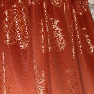 Жорсткий ламбрекен Lumelle Damask зі шторами на карниз 250см теракотовий (140_2ж)