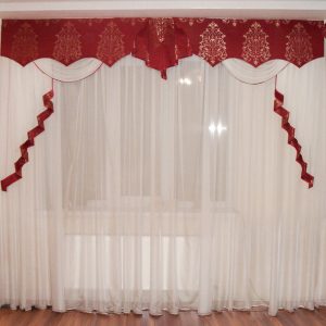 Жорсткий ламбрекен Lumelle Damask  3м Бордовий (140_3ж)