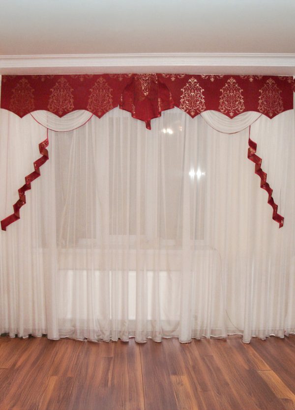 Жорсткий ламбрекен Lumelle Damask  3м Бордовий (140_3ж)
