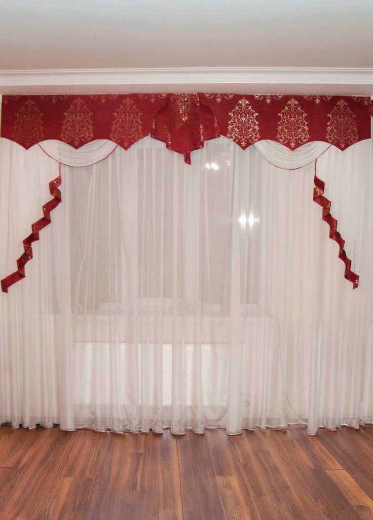 Жорсткий ламбрекен Lumelle Damask  3м Бордовий (140_3ж)