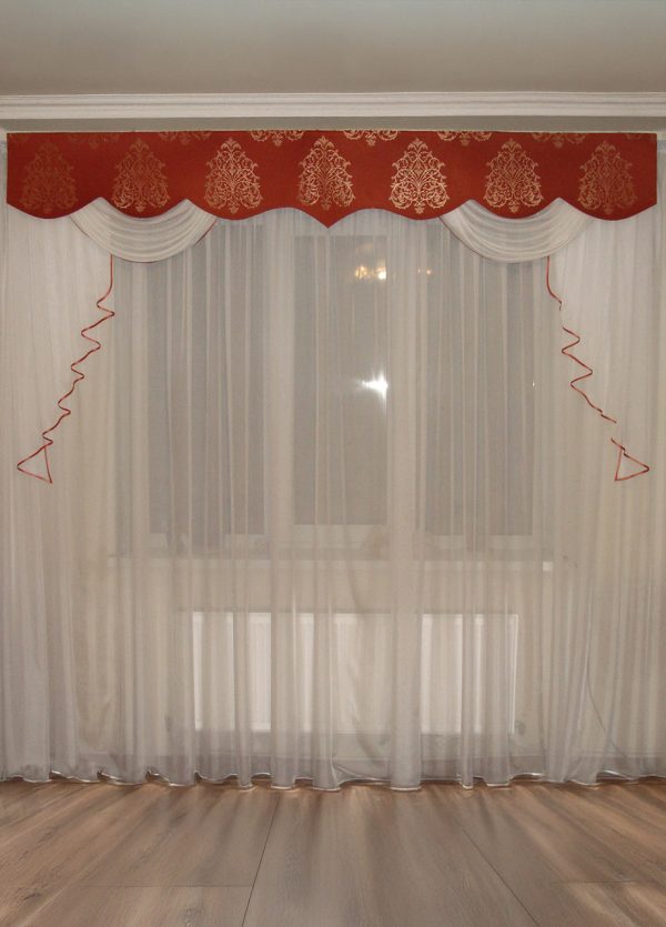 Жорсткий ламбрекен Lumelle Damask  250см Теракотовий (140_5ж)