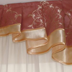 Жорсткий ламбрекен зі шторою Lumelle Damask  250см Рожевий (140_6ж)