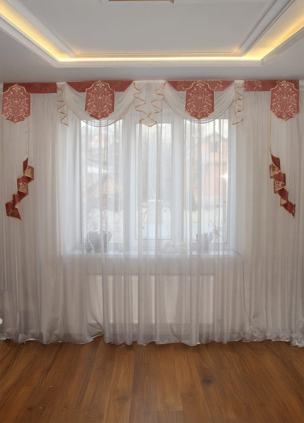 Жорсткий ламбрекен Lumelle Damask 3м рожевий (141_2ж)