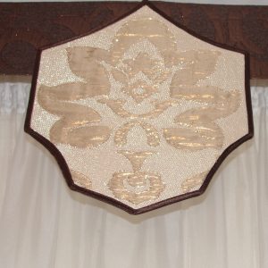 Жорсткий ламбрекен Lumele Damask 250см шоколадний з бежевим (141_5ж)