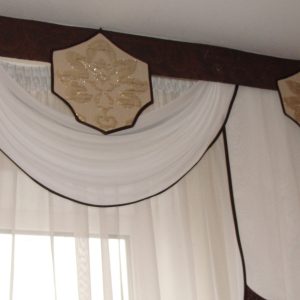 Жорсткий ламбрекен Lumele Damask 250см шоколадний з бежевим (141_5ж)