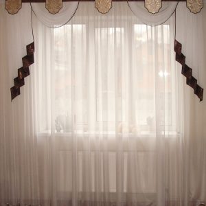 Жорсткий ламбрекен Lumele Damask 250см шоколадний з бежевим (141_5ж)