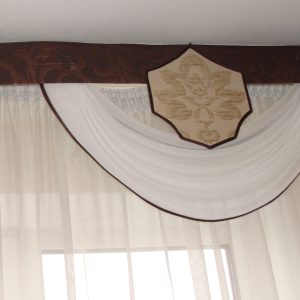 Жорсткий ламбрекен Lumele Damask 250см шоколадний з бежевим (141_5ж)