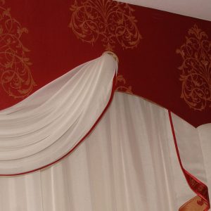 Жорсткий ламбрекен Lumelle Damask 3м Теракотовий із золотим (142_3ж)