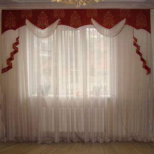Жорсткий ламбрекен Lumelle Damask 3м Теракотовий із золотим (142_3ж)
