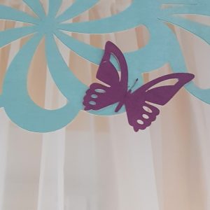 Ажурний жорсткий ламбрекен Lumelle Ажур Flowers 2м бірюзовий (141_6л)